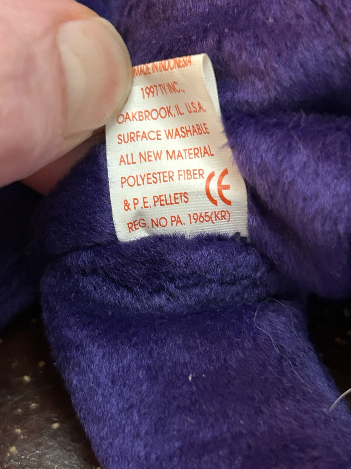 Ty Princess Diana Memorial Beanie Baby 1997 – Indonesia – PE Pellets