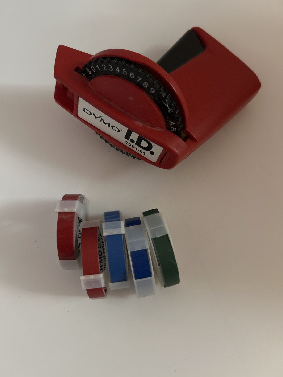Label Maker - Dymo Embossing Kit, Red with Tapes