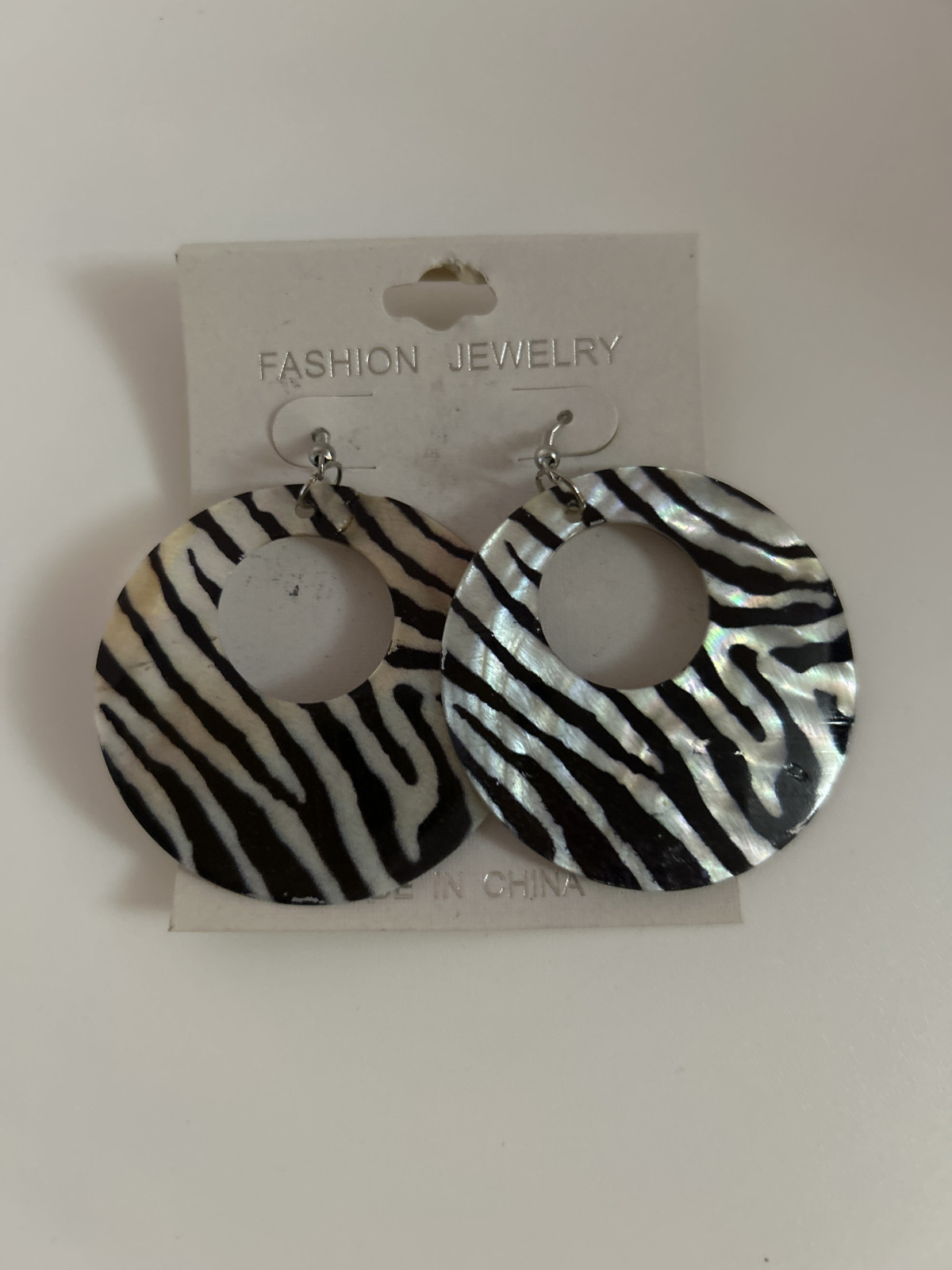Earrings - Fashion Jewelry, Zebra Print Discs