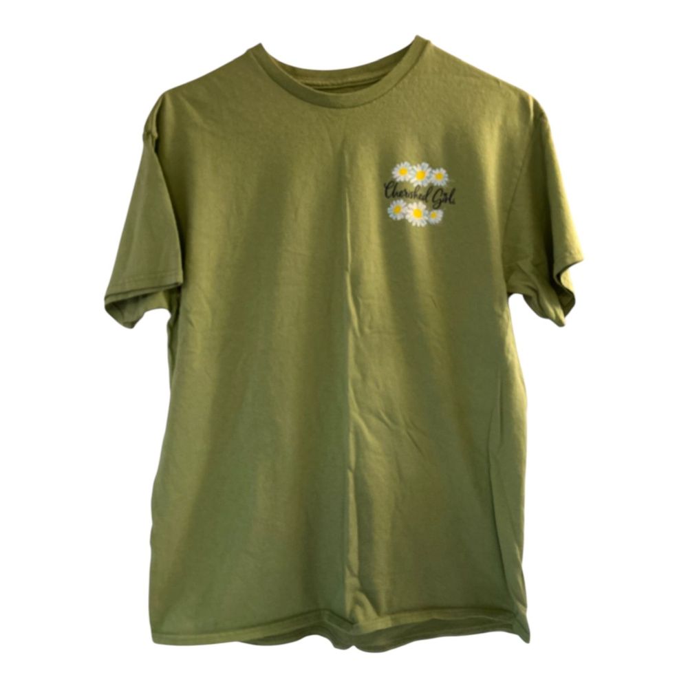 Women's Olive Green T-Shirt - Casual Graphic Tee