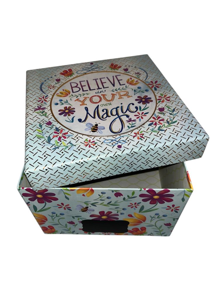 11"x11"x8" - Floral Decorative Box with Inspirational Message