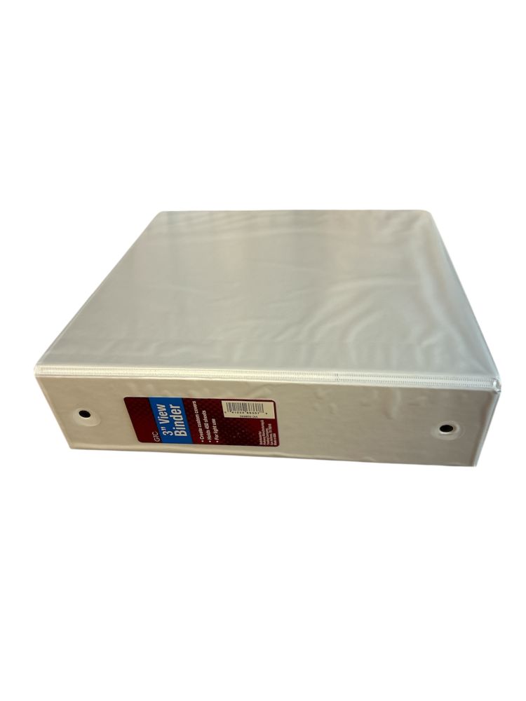 3" - 3-Inch White View 3 Ring Binder