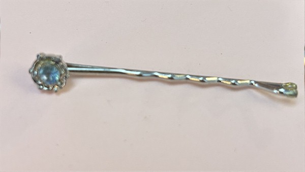 Silver Hairpin with Gemstone Accent