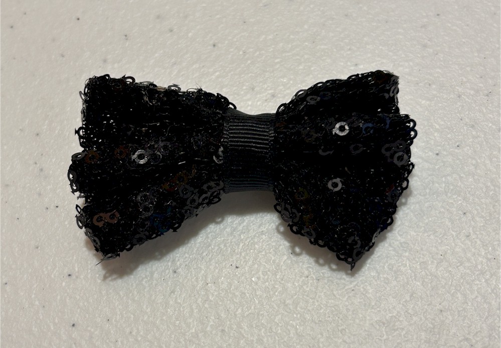 Black Sequin Hair Bow Accessory