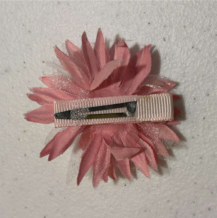 Flower Hair Clip - Pink Fabric Bloom