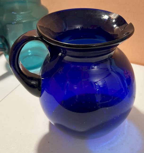 1 Gallon Glass Pitcher - Rich Cobalt Blue