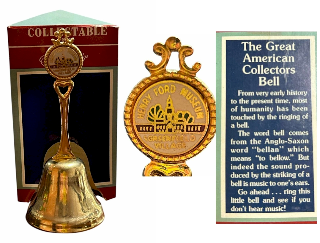 Henry Ford Museum Greenfield Village Brass Collector Bell – 4 Inches