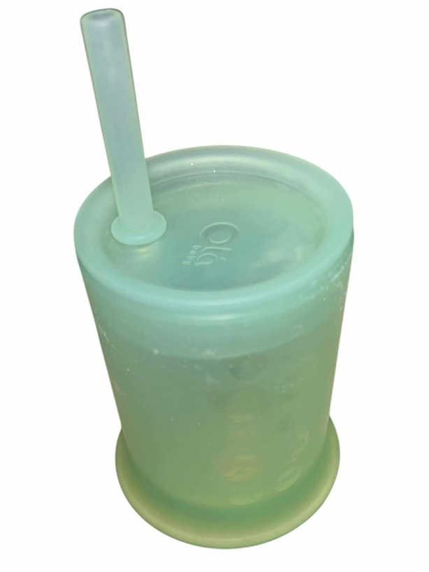 OlaBaby Silicone Training Cup with Straw – 5 oz Mint Green