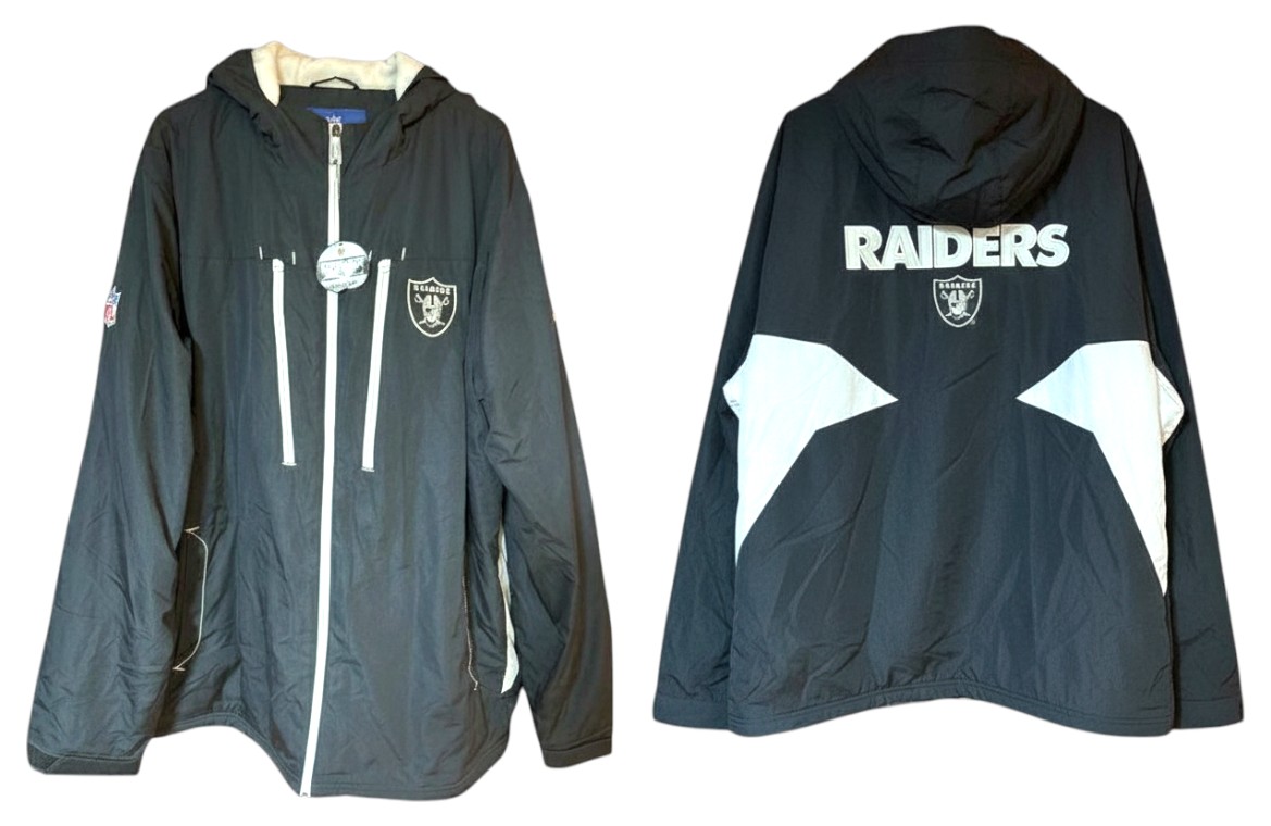 Men's Hooded LA Los Angeles Raiders NFL Football Jacket Vintage NEW with Tags