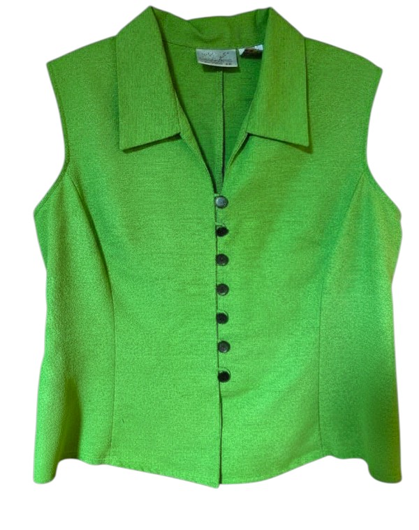 Women's Sleeveless Button Down Vest Blouse