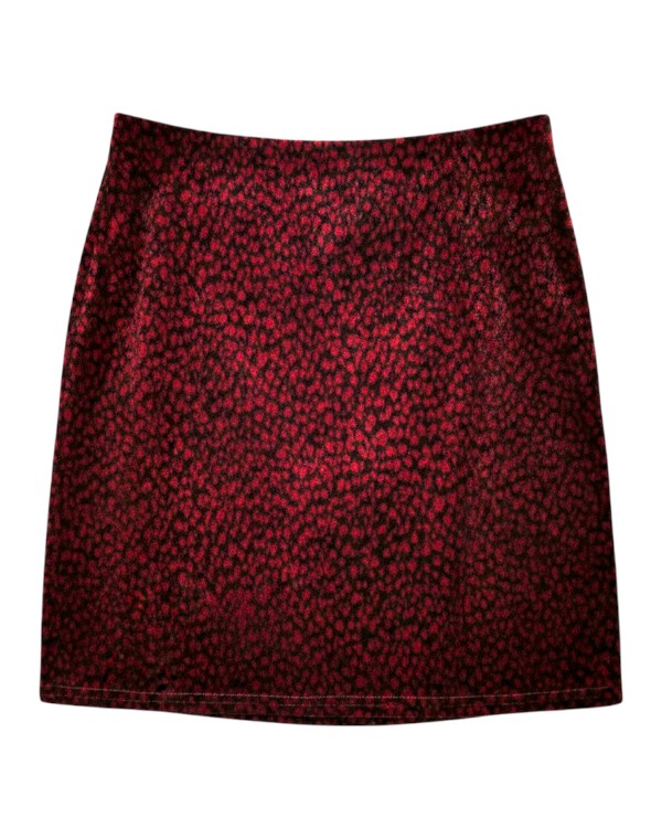 Women's Stretch Velvet Textured Mini Skirt