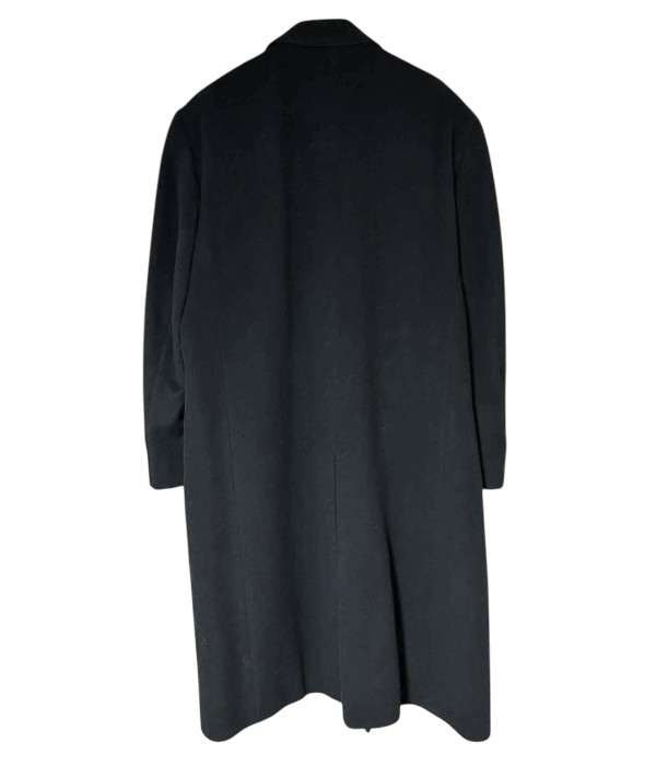 Men's Silver Cloud Cashmere Blend Black Long Overcoat 