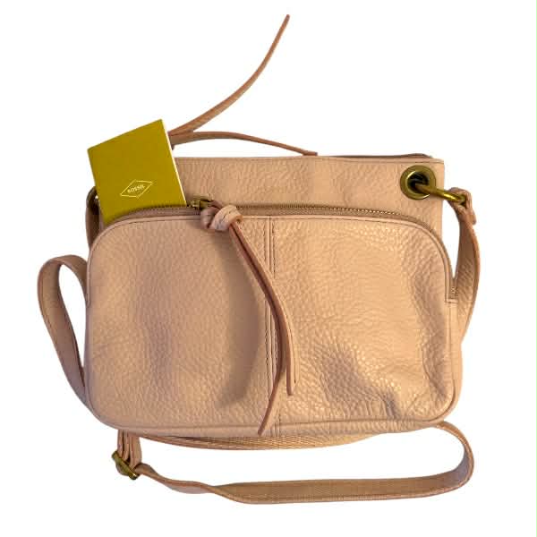 Fossil Leather Crossbody Purse Blush Pink 9x6.5