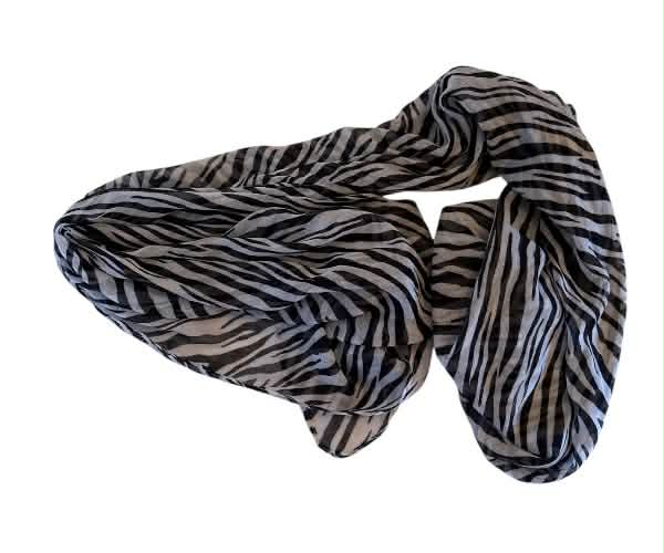 Lightweight Zebra Print Fashion Scarf 72 in.