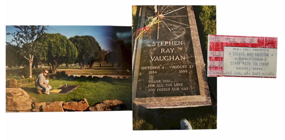 Stevie Ray Vaughan Grave Rubbing with Ticket Mint