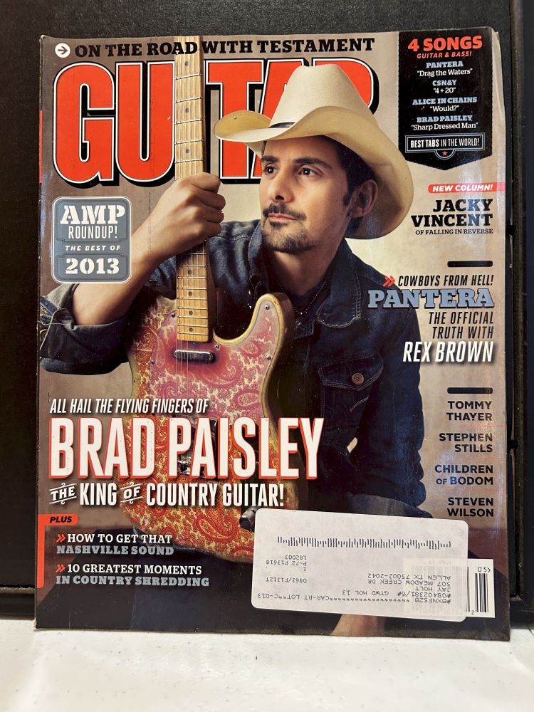 Guitar World Magazine 2013 Brad Paisley Cover
