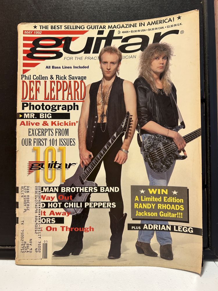 Def Leppard Guitar Magazine May 1992 Phil Collen Cover VG