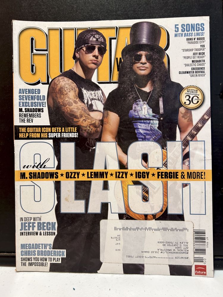 Guitar World Magazine Slash Cover July 2010 VG