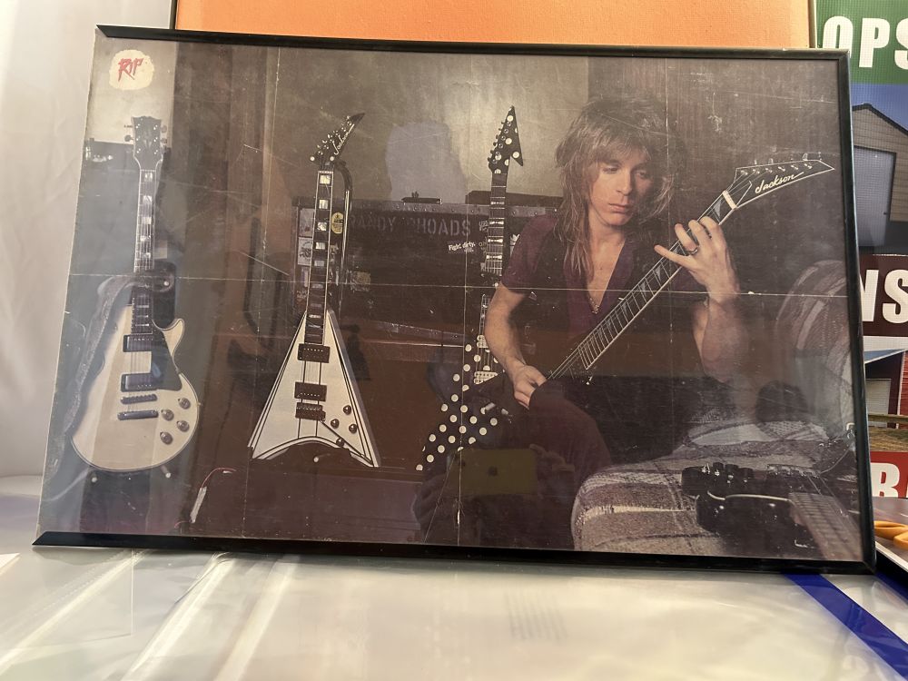 Randy Rhoads 1980s RIP Magazine Poster Insert 24x30 VG