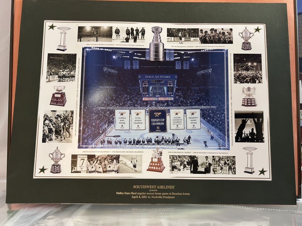 Dallas Stars Last Game Reunion Arena Poster Mint 18x24 Matted