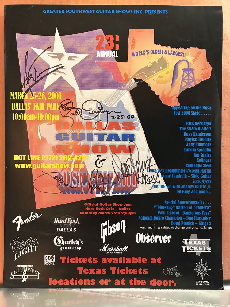 Dallas Guitar Show 2000 Signed Photo 17x22 NM