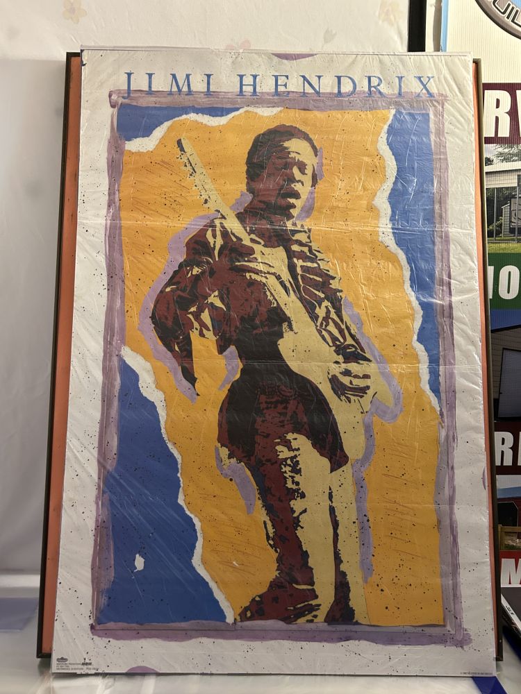 Jimi Hendrix 1980s Vintage Poster 24x36 VG