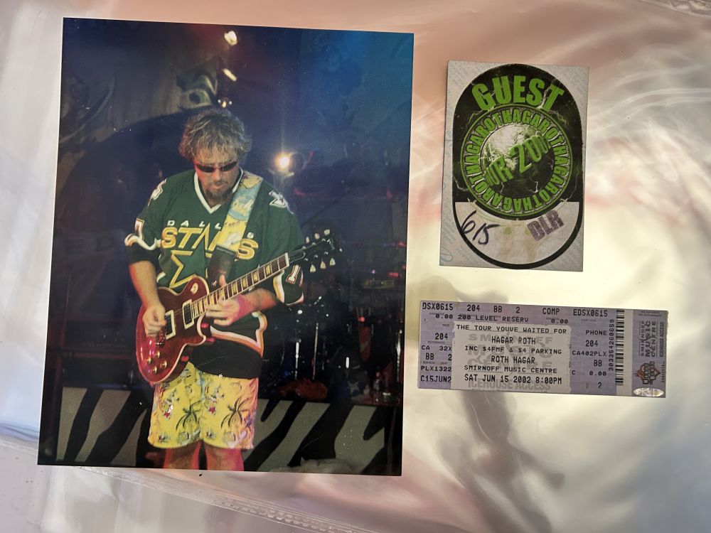 Sammy Hagar Signed 8x10 Photo w/Ticket & Passes Mint