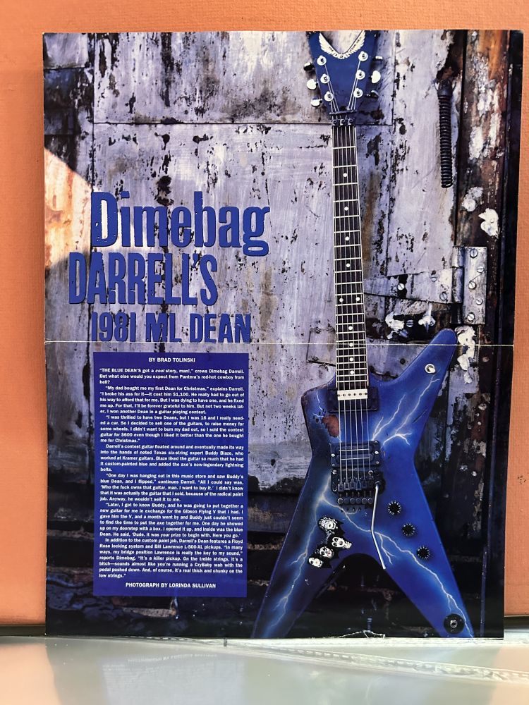 Dimebag Darrell 1981 ML Dean 11x14 Print VG