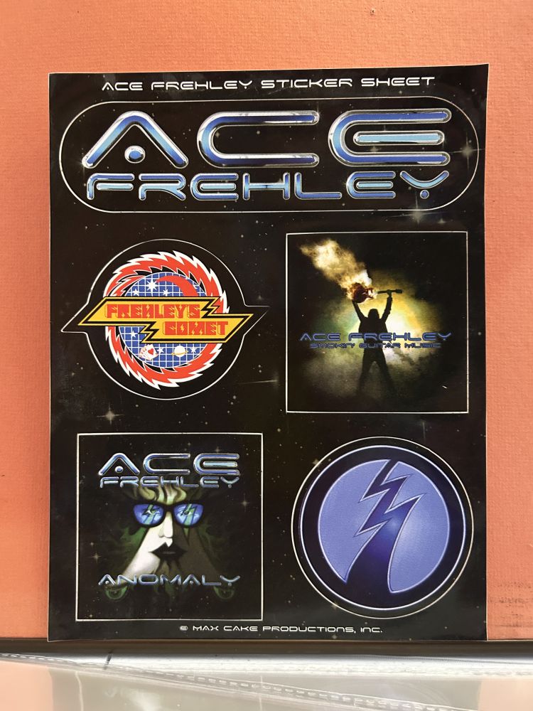 Ace Frehley Sticker Sheet Set Mint 5 Pages 9x11