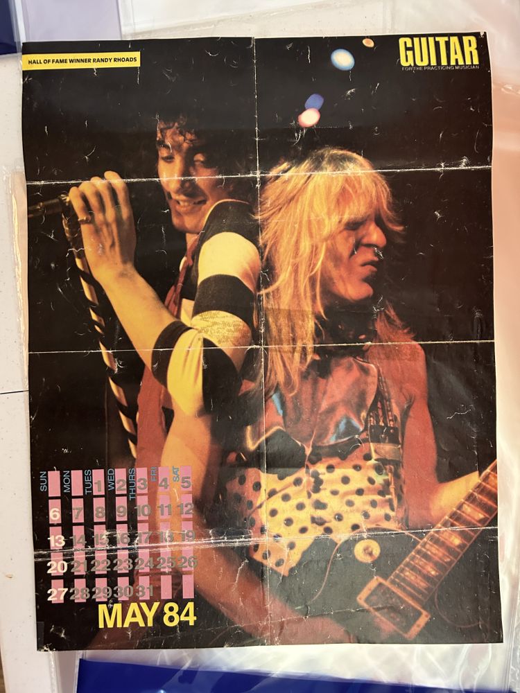 Quiet Riot 1984 Guitar Calendar Poster 19x14.5 NM