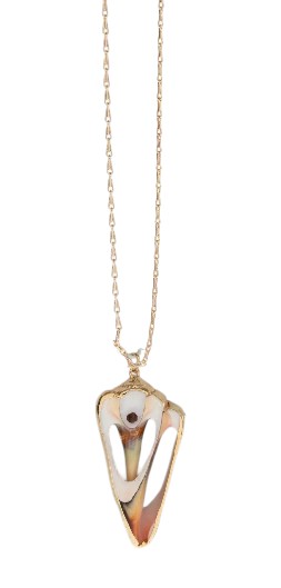 Link Chain Necklace w/ Conch Shell Pendant