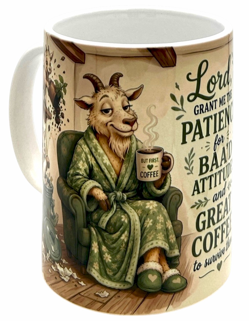  Cute Goat Coffee Mug 15oz Funny Christian Faith Gift Barnyard Brewers