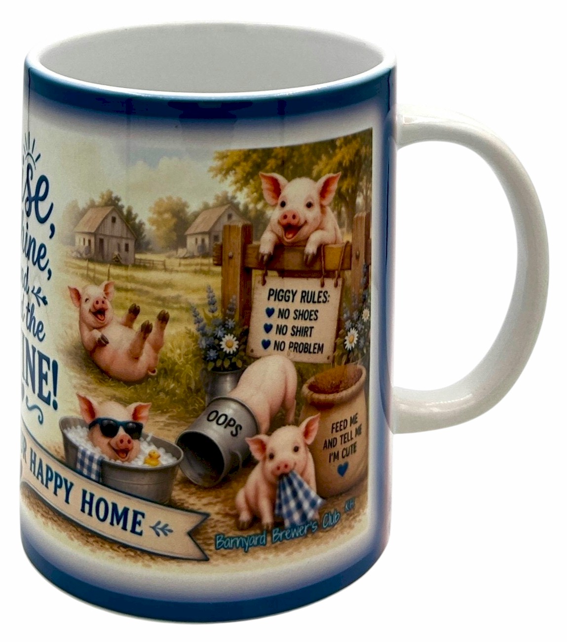  Cute Pig Coffee Mug 15oz Funny Farmhouse Christian Faith Gift Barnyard Brewers