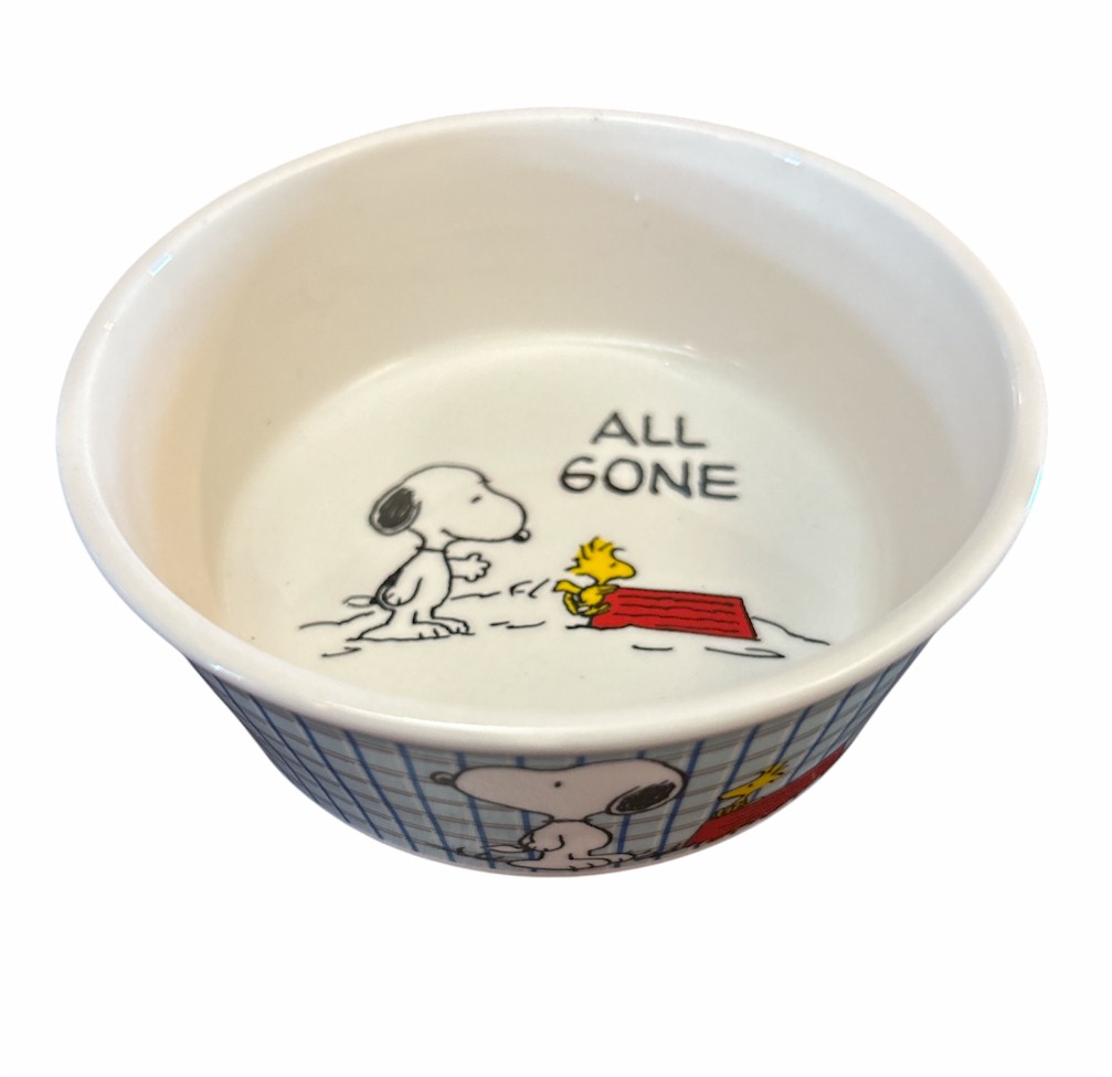 Porcelain Pet Dish with Snoopy Design