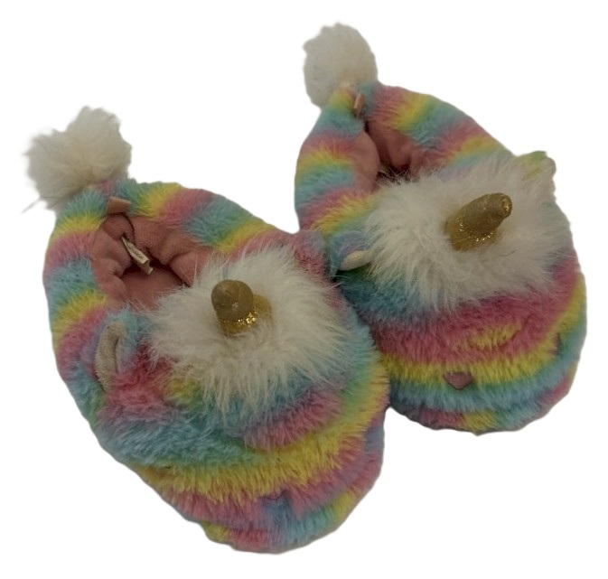 Girls' Unicorn Rainbow Plush Slippers