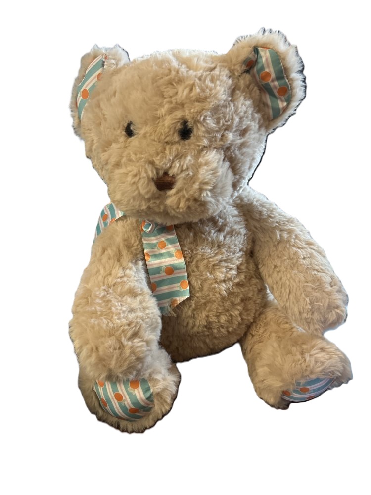 Plush Teddy Bear with Polka Dot Details - 18"