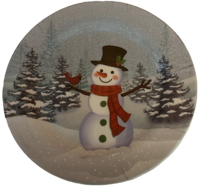 Melamine Snowman Dinner Plate Set of 3