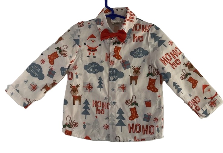 Boys' Holiday Dress Shirt with Bow Tie