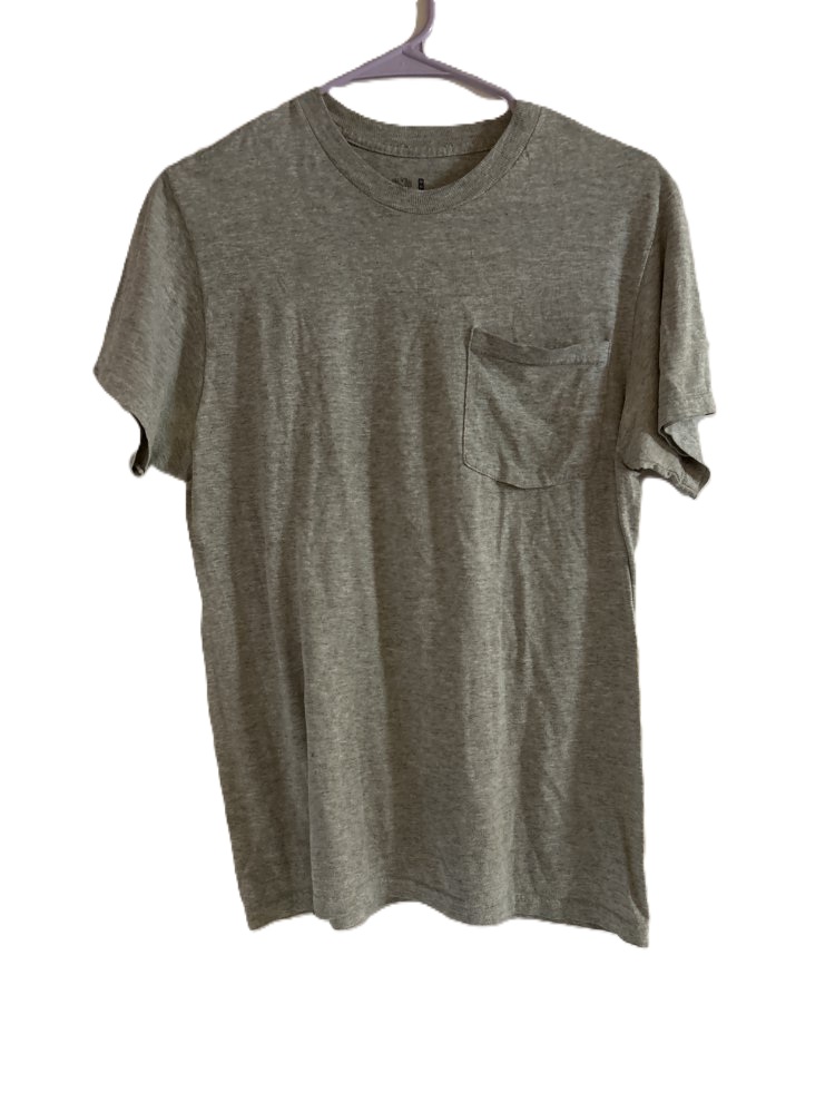 Men's Gray Crew Neck T-Shirt with Pocket