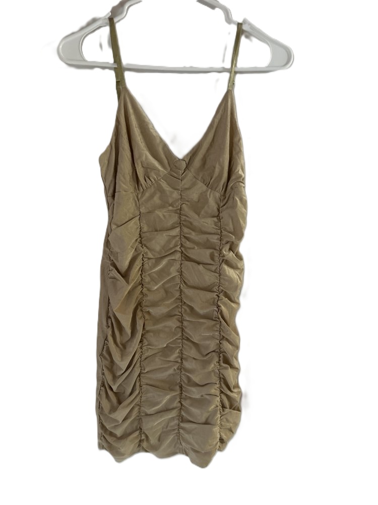 Women's Ruched Beige Dress