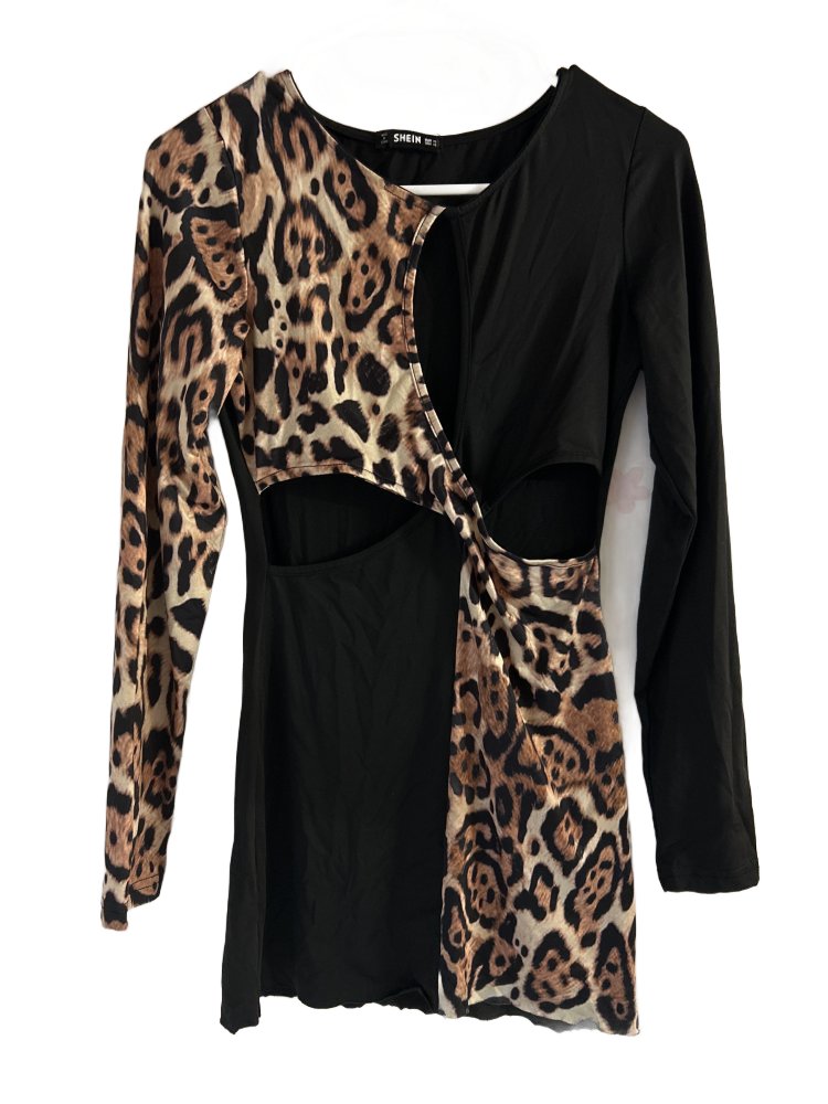 Women's Shein Leopard Print Cut-Out Dress
