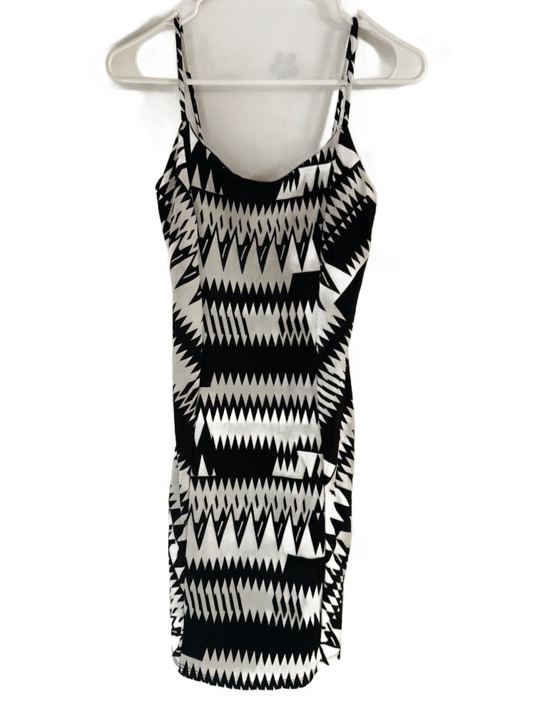 Women's I Joah Black & White Geometric Dress