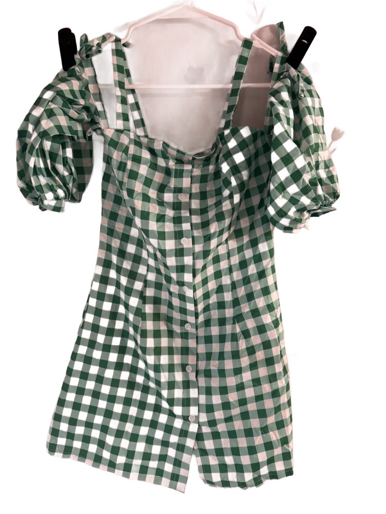 Women's Shein Green Checkered Dress