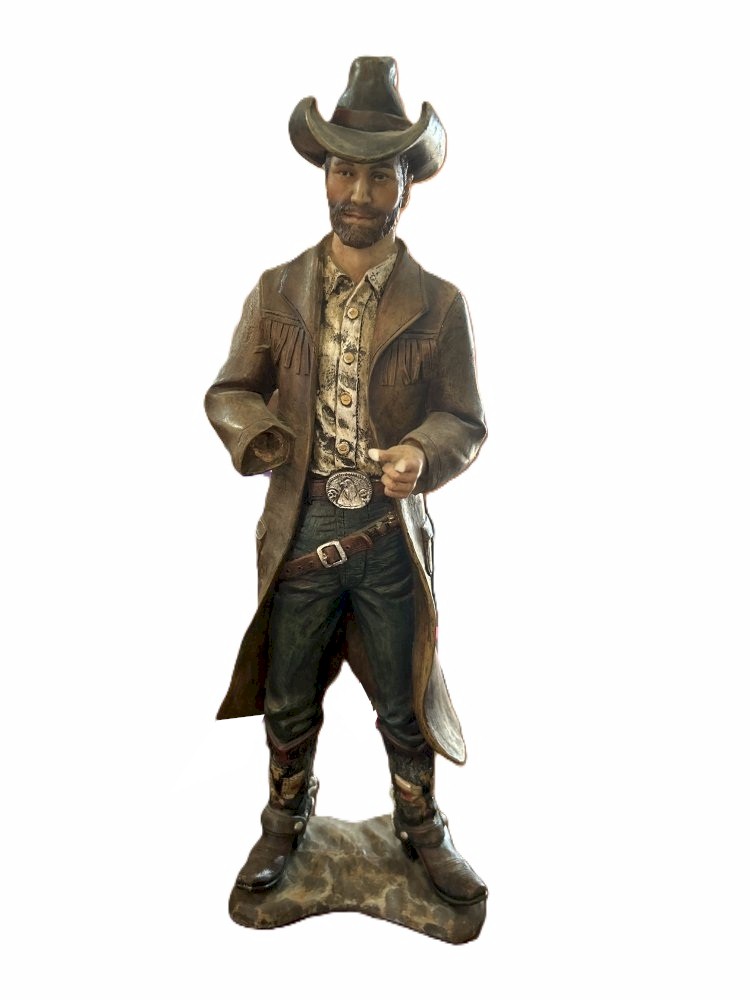 Resin Cowboy Statue 16"
