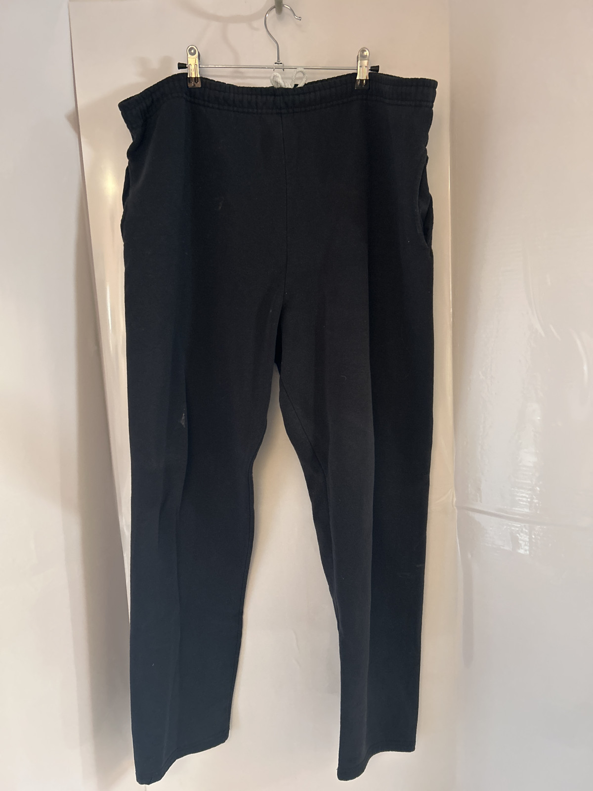 Men's Elastic Waist Black Pants - Size L
