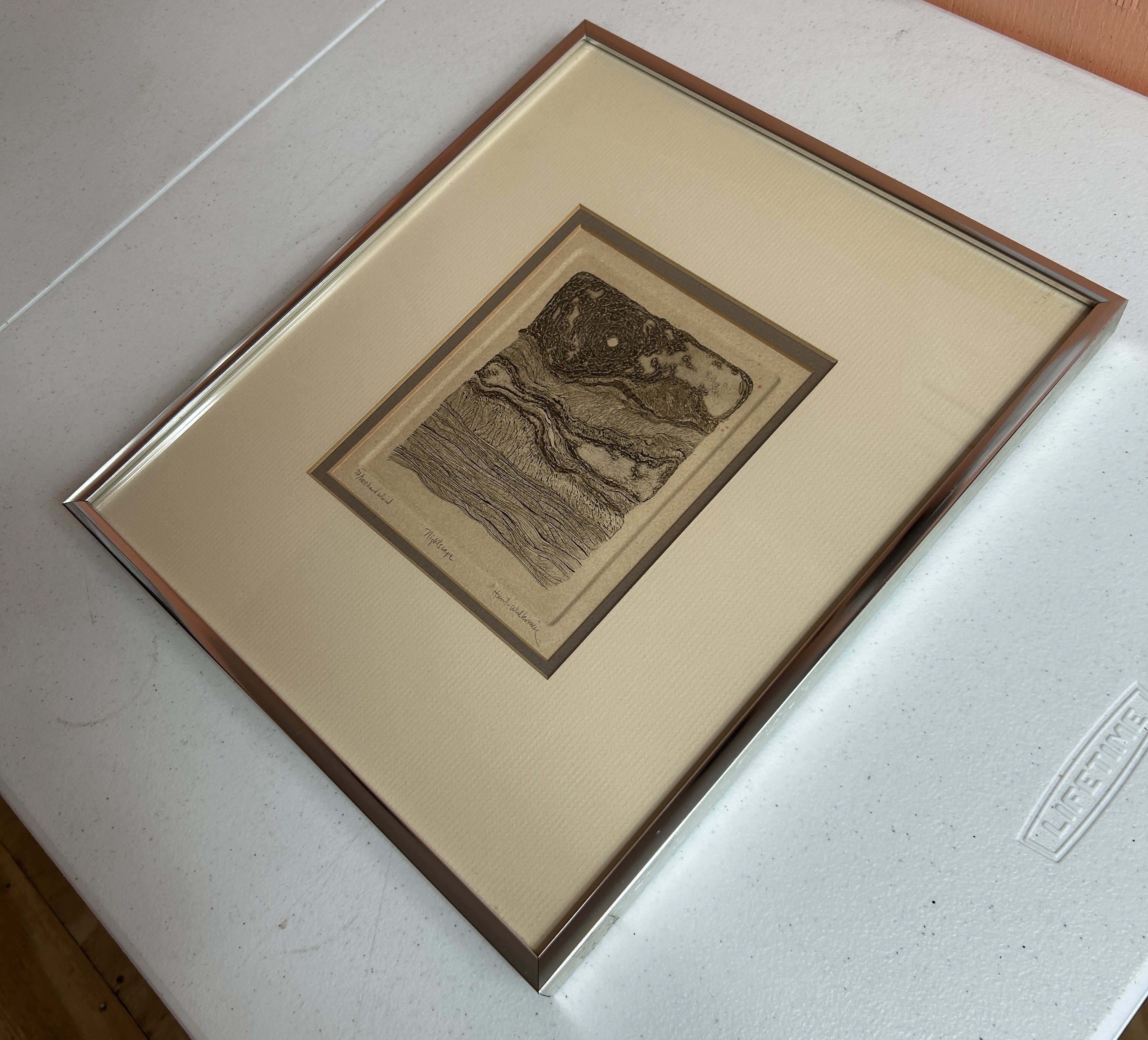 Susan Hunt-Wulkowicz “Nightscape” Hand-Colored Limited Edition Etching 72/200 – Signed & Framed
