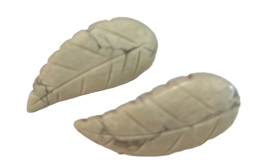 Stone Leaf Earrings - 1.5"