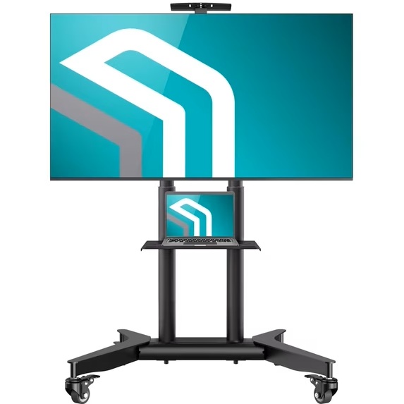 ONKRON Mobile TV Stand, Rolling TV Cart Black