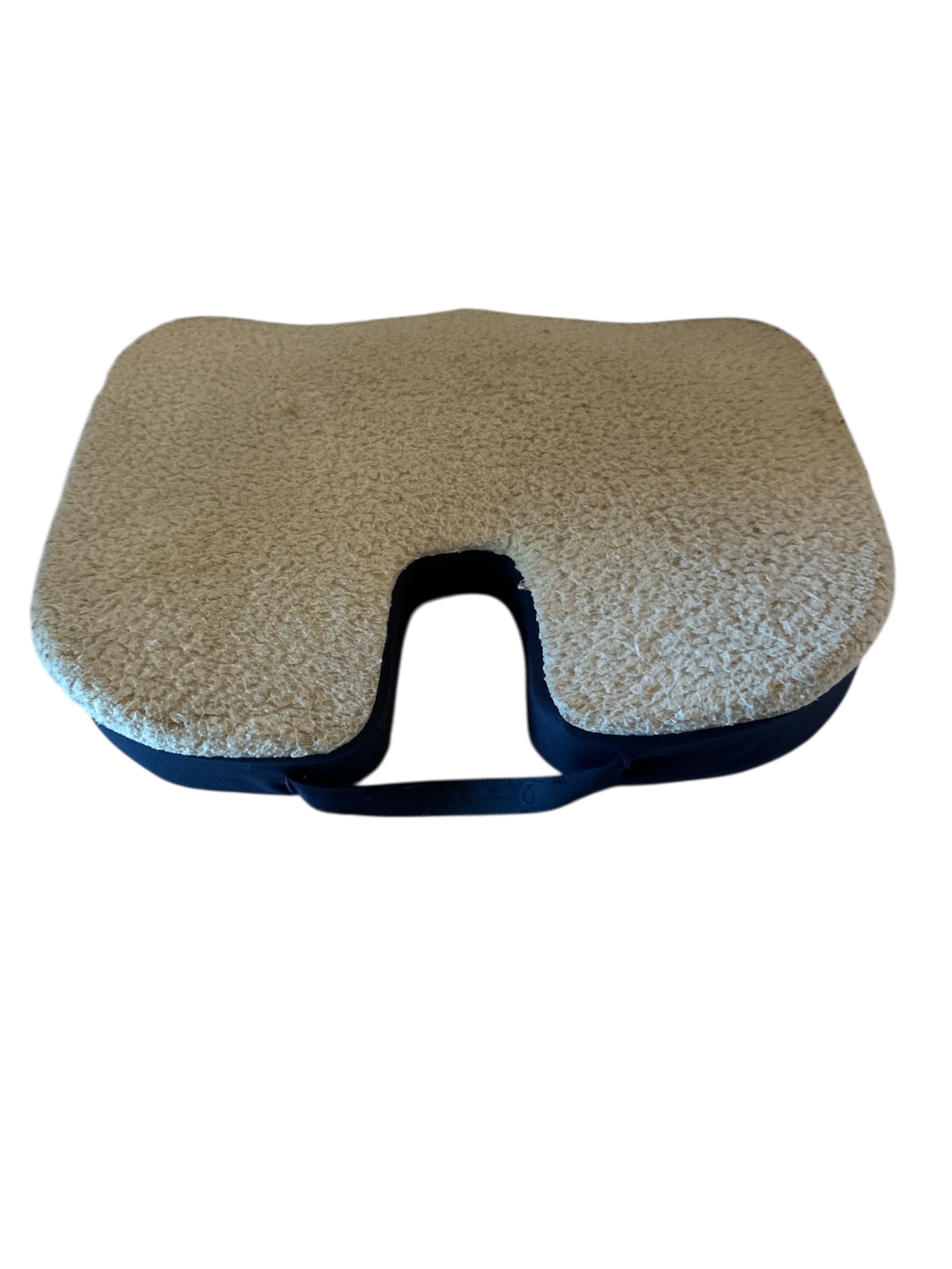 Seat Cushion with Handle - Beige Plush Surface